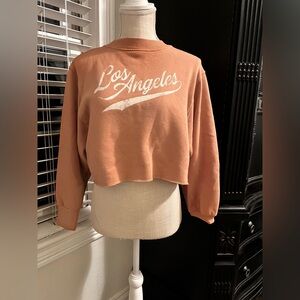 Tan cropped sweatshirt